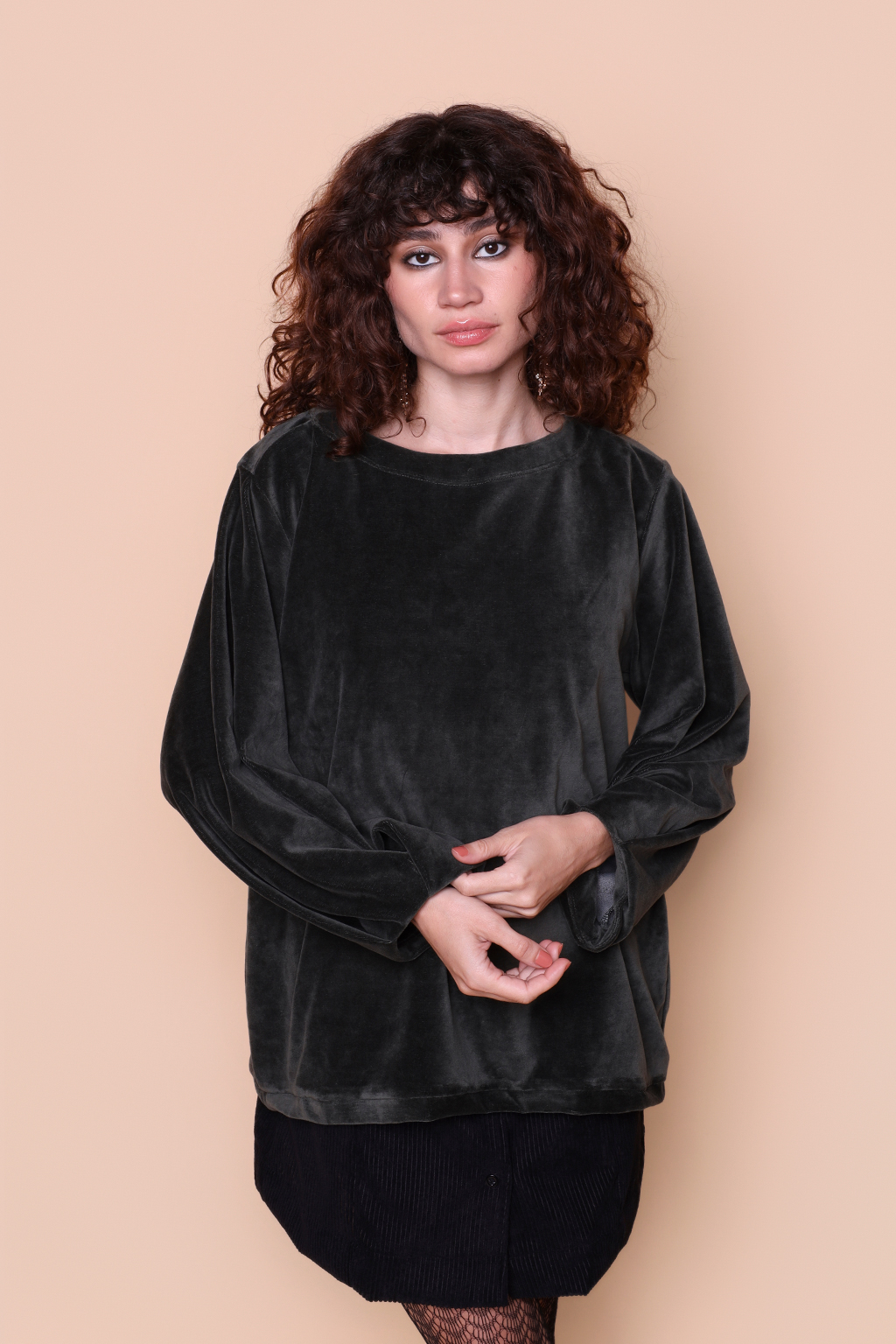 Blusa manga longa plush verde