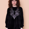 Blusão oversize plush preto Tachinhas