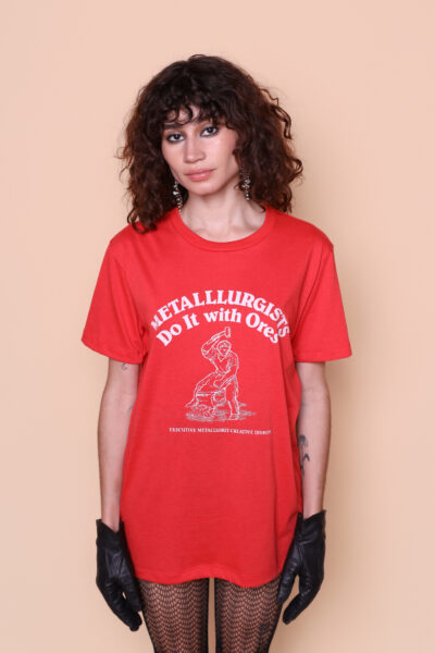 Camiseta vermelha estampada Metalllurgists