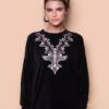 Blusão oversize plush preto Pedrinhas