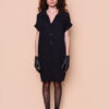 Vestido camisa viscose creponada preto