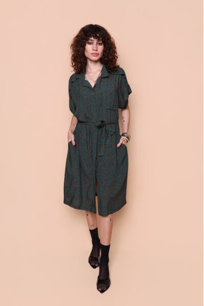 Vestido sobretudo estampado Arbustos