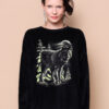Blusão oversize plush preto Lobo cinzento