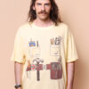 Camiseta oversize amarela estampada Bricolagem