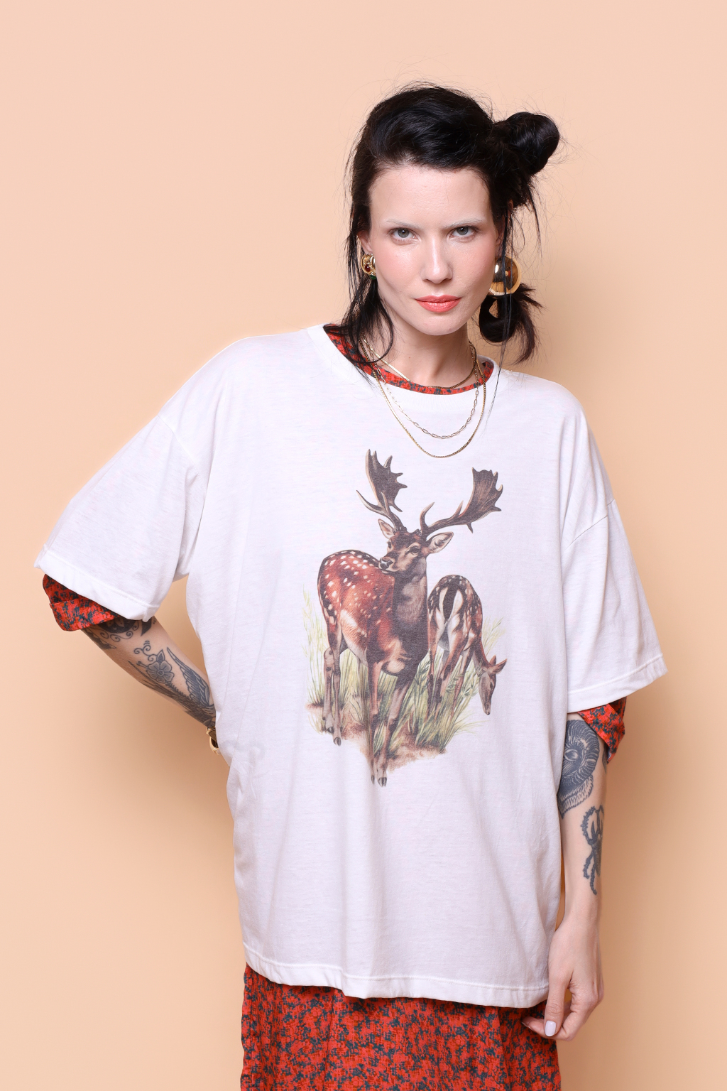 Camiseta oversize estampada Gamo