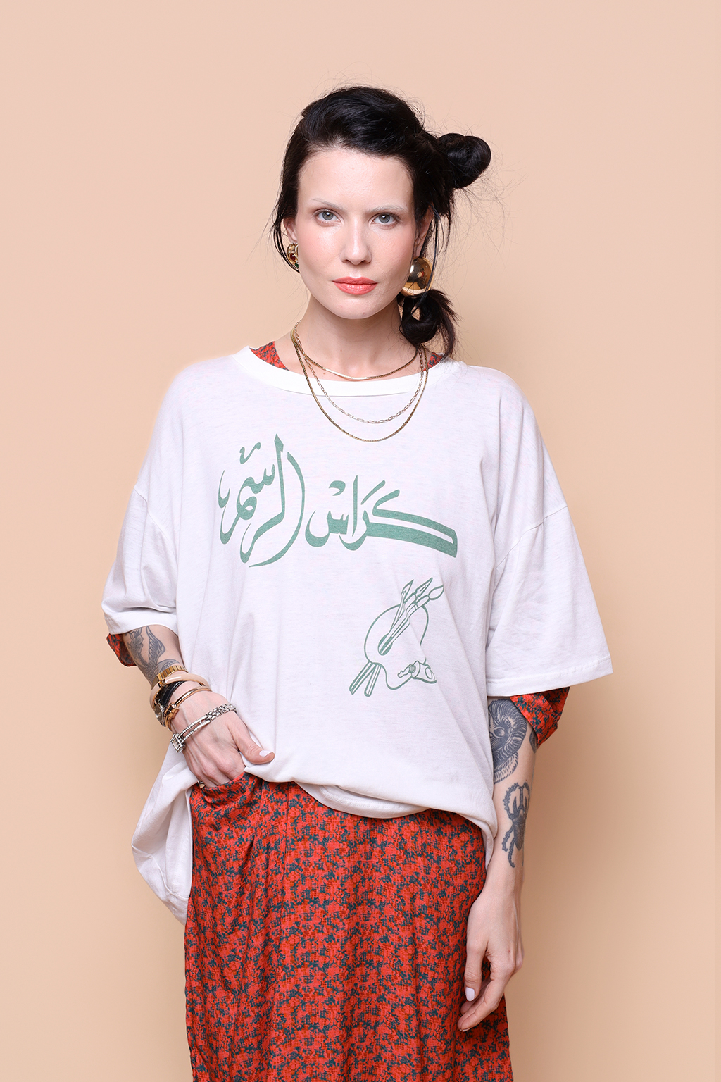 Camiseta oversize estampada Paleta