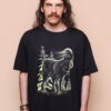 Camiseta oversize estampada Lobo cinzento