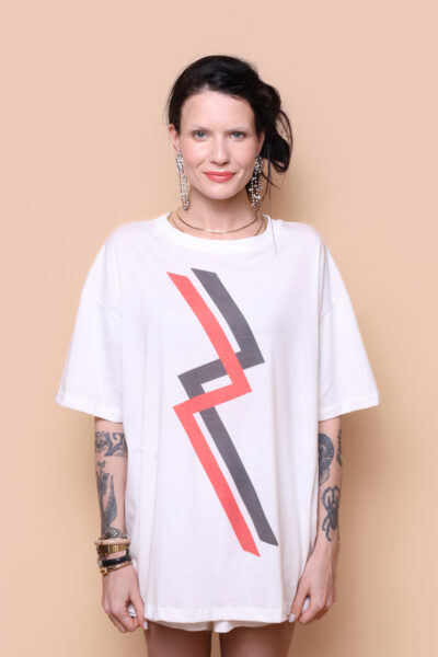 Camiseta oversize estampada Raios