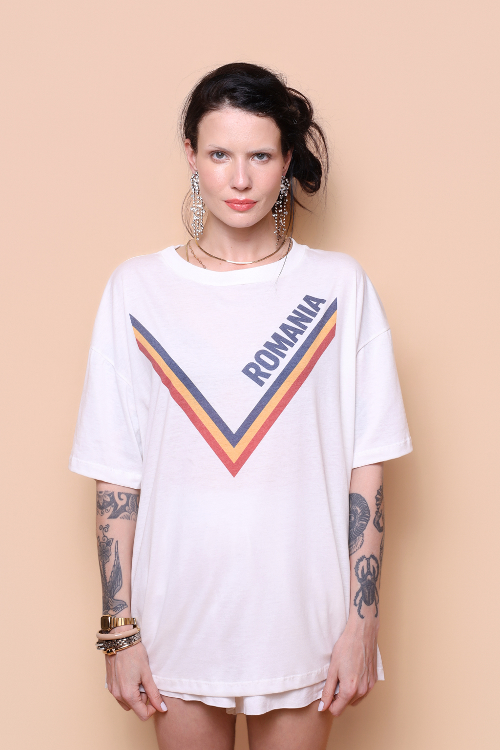 Camiseta oversize estampada Romania