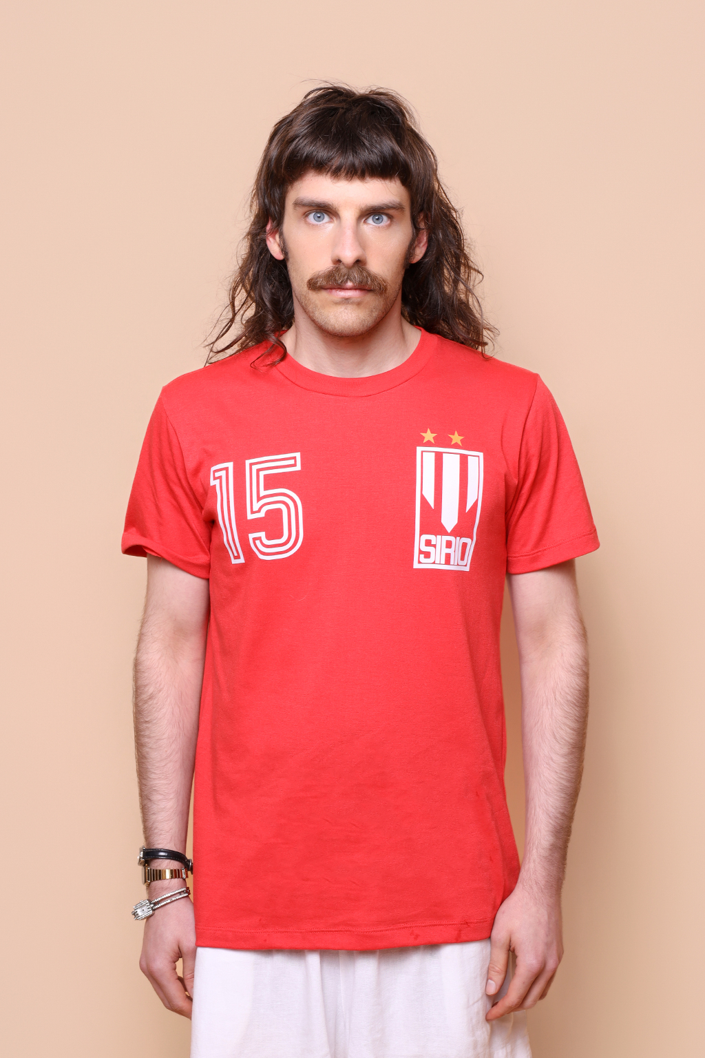 Camiseta vermelha estampada EC Sírio