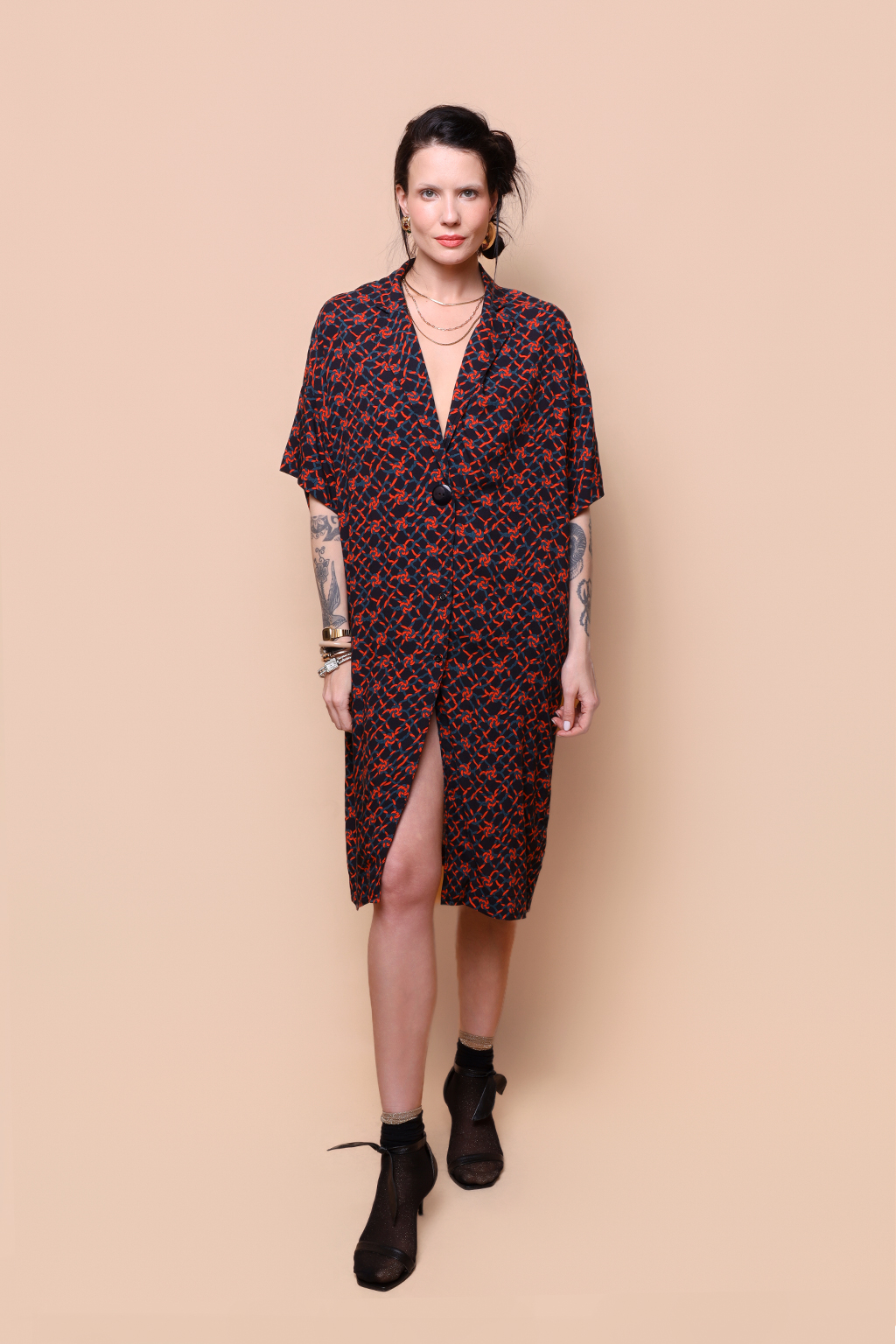 Vestido smoking Cadeia vermelha