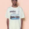 Camiseta oversize amarela estampada Zemepis