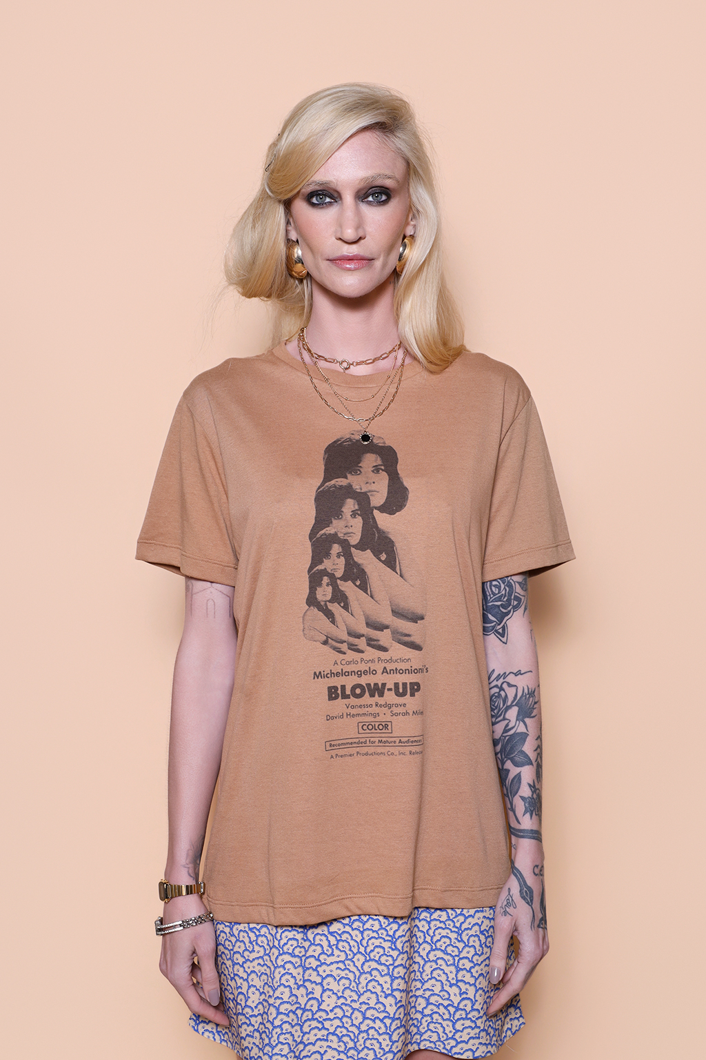 Camiseta marrom estampada Blow-up