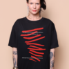 Camiseta oversize preta collab Mostra + AMP 17ª edição