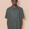 Camisa ampla linho verde