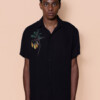 Camisa básica viscose creponada preta Kowhai