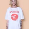 Camiseta oversize estampada Creme 21