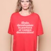 Camiseta oversize vermelha estampada Dale